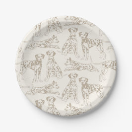 Plato De Papel Tan Dalmatian Dogs