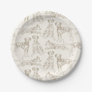 Plato De Papel Tan Dalmatian Dogs