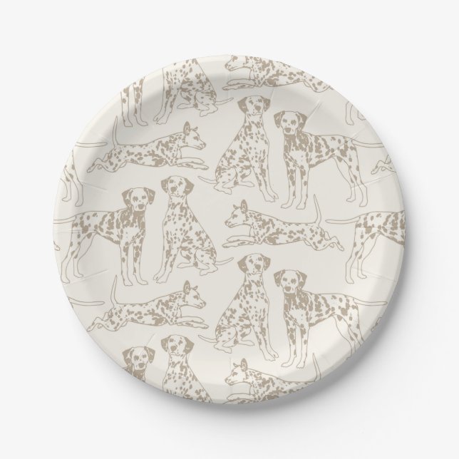 Plato De Papel Tan Dalmatian Dogs (Anverso)