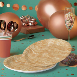 Plato De Papel Tan de oro egipcio mareado