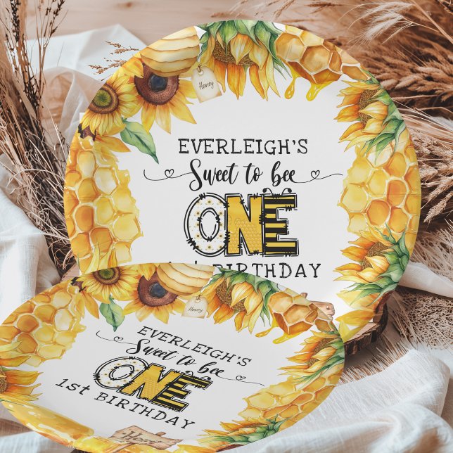 Plato De Papel Tan dulce de ser un floral primer cumpleaños (Subido por el creador)