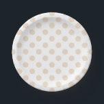Plato De Papel Tan polka puntos<br><div class="desc">Tan polka puntos sobre fondo blanco</div>