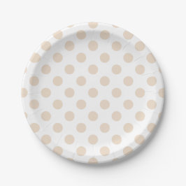 Plato De Papel Tan polka puntos
