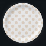 Plato De Papel Tan polka puntos<br><div class="desc">Tan polka puntos sobre fondo blanco</div>