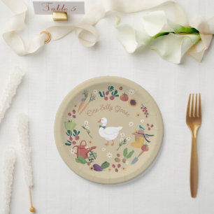 Plato De Papel Tan, un tema del jardín de un granjero de leche