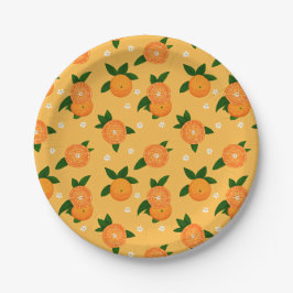 Plato De Papel Tangerinas de Verano