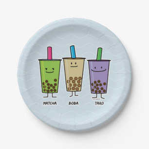 Plato De Papel Tapioca del taro de la leche de la bebida del
