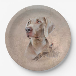 Plato De Papel Tapiz de impresión de tela Poster de Weimaraner Ac