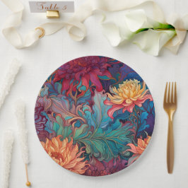 Plato De Papel Tapiz floral de Dahlia