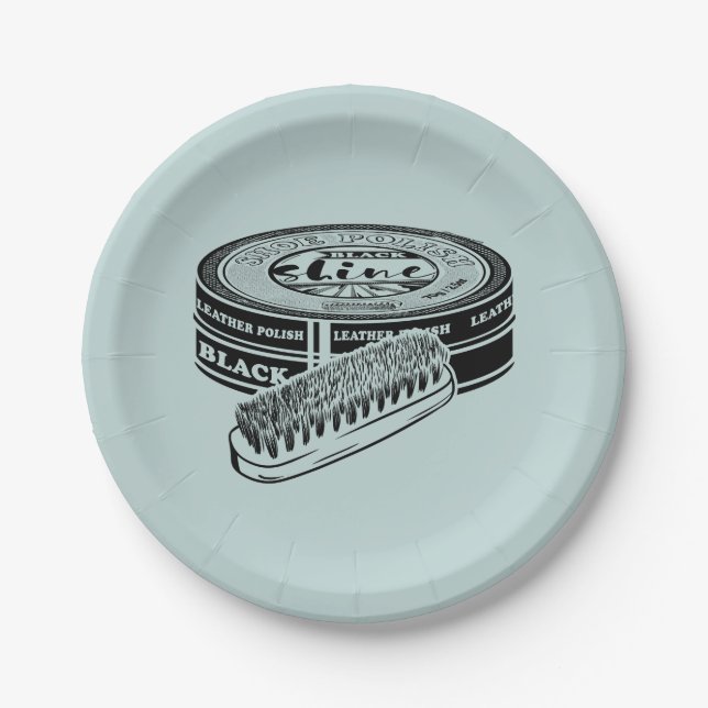 Plato De Papel Tapón de esmalte de zapatos negros (Anverso)