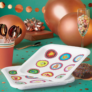 Plato De Papel Tapones tropicales para botellas Diseño Océano y V