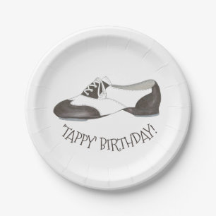 Plato De Papel Tappy Happy Birthday Dance Teacher bailarina de za