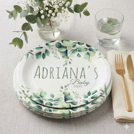 Plato De Papel Tarjeta de agradecimiento para baby shower con veg