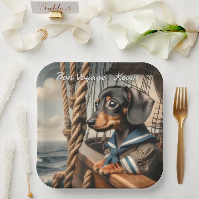 PLATO DE PAPEL TARJETA DE BUEN VIAJE (Boda)