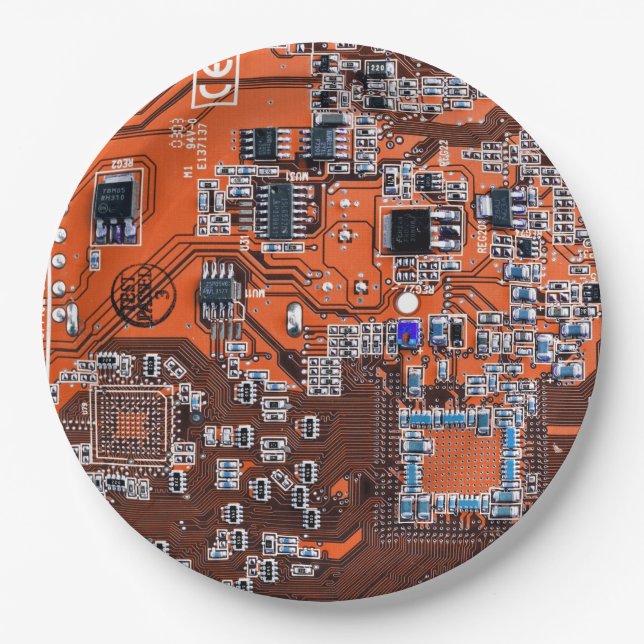 Plato De Papel Tarjeta de circuito del Naranja PCB del conjunto d (Anverso)