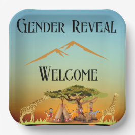 Plato De Papel Tarjeta de inscripción para revelar el género de l