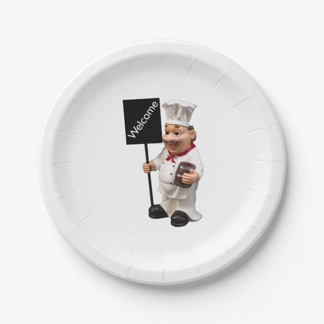 Plato De Papel Tarjeta de menú de BIENVENIDA del chef (Anverso)