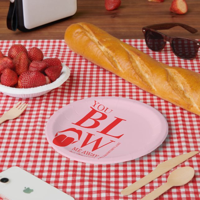 Plato De Papel Tarjeta Día de San Valentín roja traviesa (Picnic)