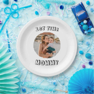 Plato De Papel Tarjeta personalizada para mamá primeriza