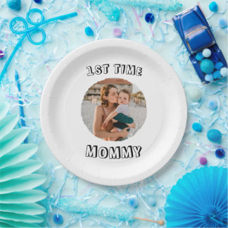 Plato De Papel Tarjeta personalizada para mamá primeriza