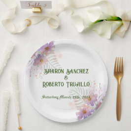 Plato De Papel Tarjeta Purple Wildflowers