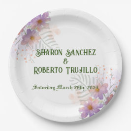 Plato De Papel Tarjeta Purple Wildflowers