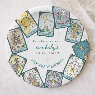 Plato De Papel Tarjetas Tarot Baby Shower Neutrales para Género