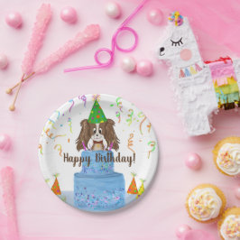Plato De Papel Tarta de cumpleaños Cavalier King Charles Spaniel