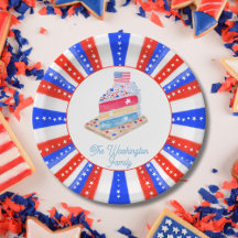 Tarta del 4 de julio de acuarela Fiesta