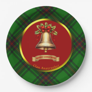 Plato De Papel Tartan Anstruther Navidad Personalizada