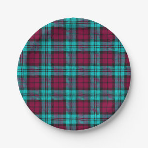 Plato De Papel Tartan Campbell Azul Rojo Plaid Blackwatch