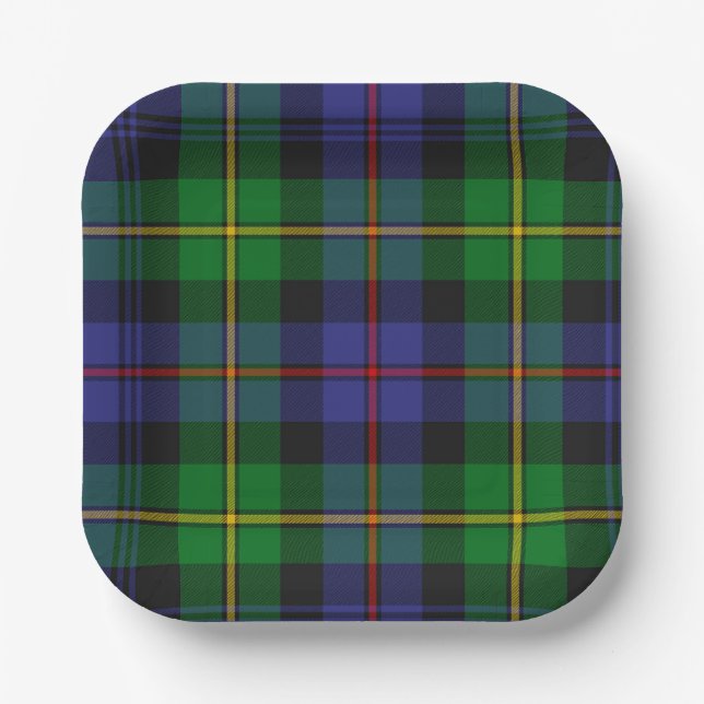 Plato De Papel Tartan Escocés (Anverso)