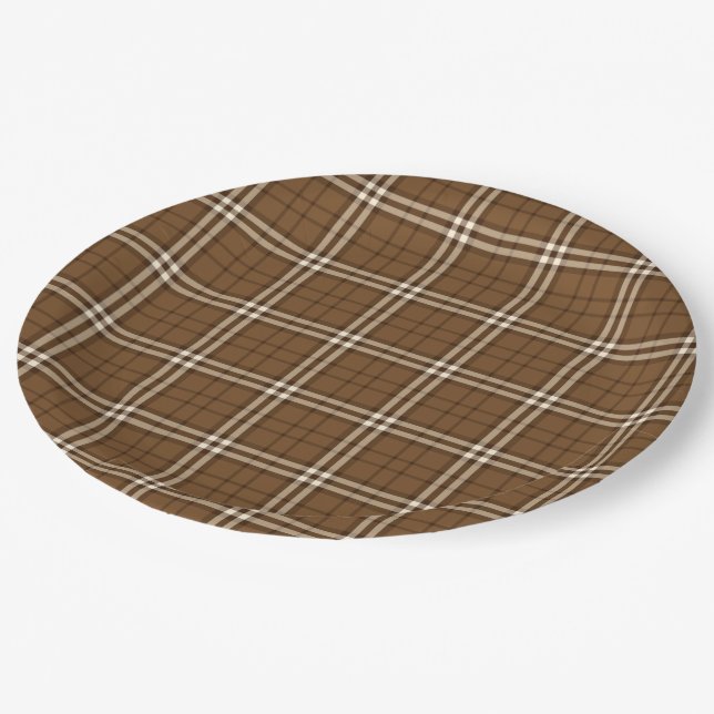Plato De Papel Tartán marrón (Angular)