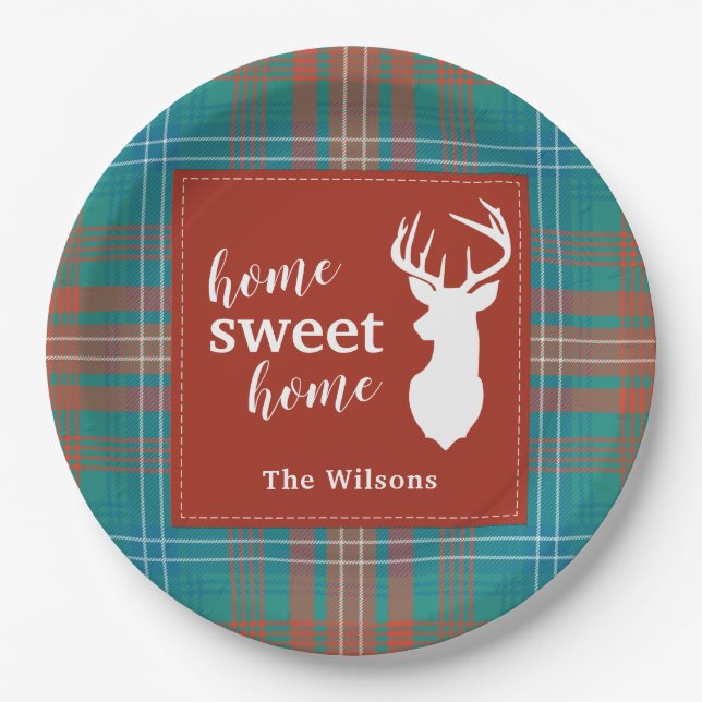 Plato De Papel Tartan Plaid Navidades Clan Wilson Personalizado (Anverso)