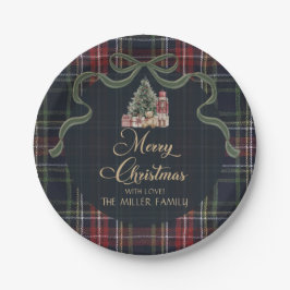 Plato De Papel Tartan Plaid Preppy Christmas Party Paper Plates
