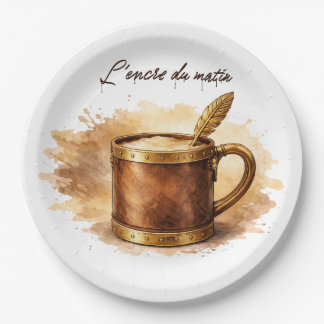 Plato De Papel Tasse l'encre du matin