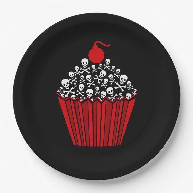 Plato De Papel {{{ Tasty Skull Cupcake}} (Anverso)