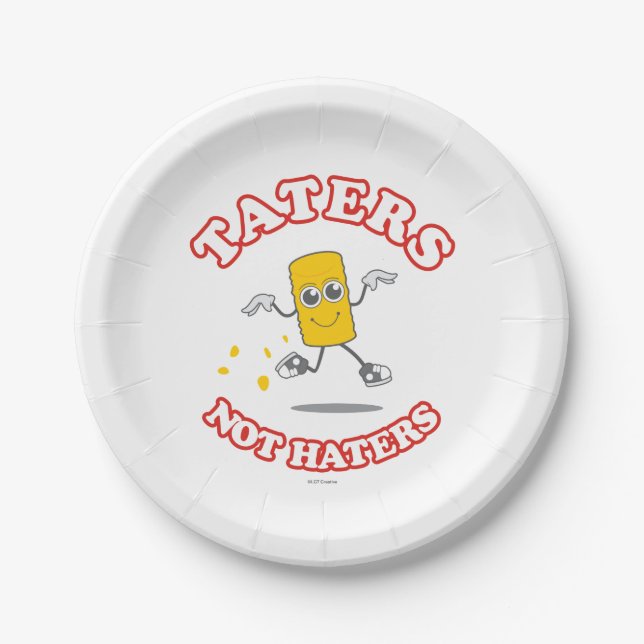 Plato De Papel Taters Not Haters (Anverso)