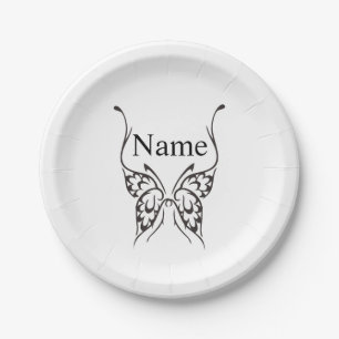 Plato De Papel Tatuaje de mariposa estilizada Thunder_Cove