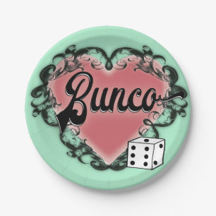 Plato De Papel tatuaje del corazón del bunco