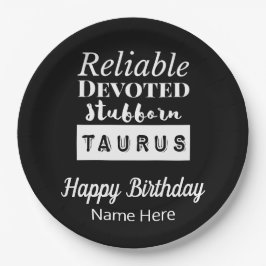 Plato De Papel Taurus Zodiac Características del Divertido Cumple