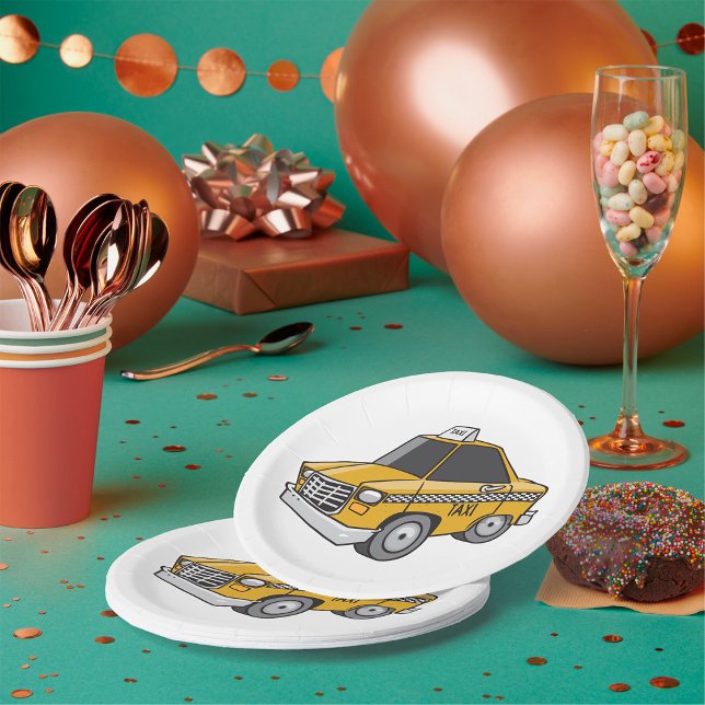 Plato De Papel Taxi Amarillo (Subido por el creador)