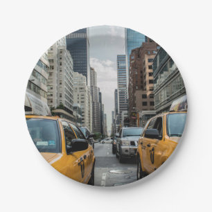 Plato De Papel Taxis amarillos de Nueva York
