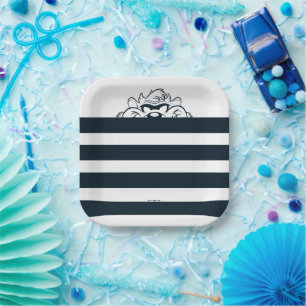 Plato De Papel TAZ™ Ocultado en franjas