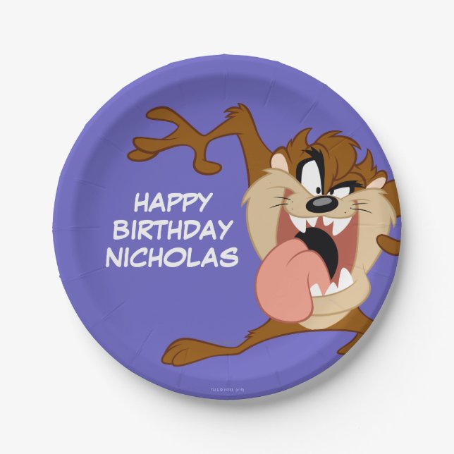 Plato De Papel TAZ™ | Sacar su lengua (Anverso)