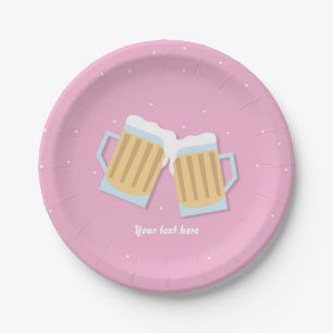 Plato De Papel Taza De Bebé Preparando Cerveza Regalo De Baby Sho
