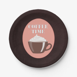 Plato De Papel Taza de café linda Café "tiempo del café"
