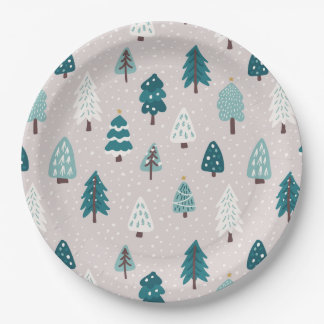 Plato De Papel Taza del árbol de Navidad escandinavo lindo