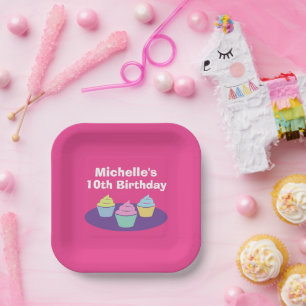 Plato De Papel Taza divertida para niños Cumpleaños personalizado