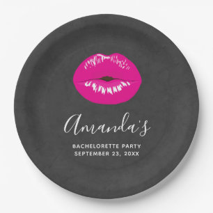 Plato De Papel Tazas rosadas calientes Ilustracion glamuroso